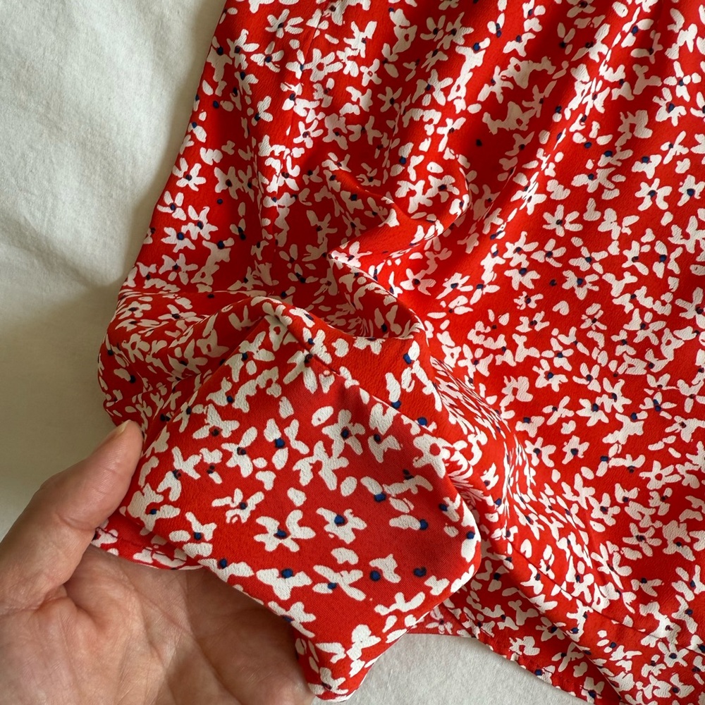 Zara Red and White Floral Mini Dress - Picture 6 of 6